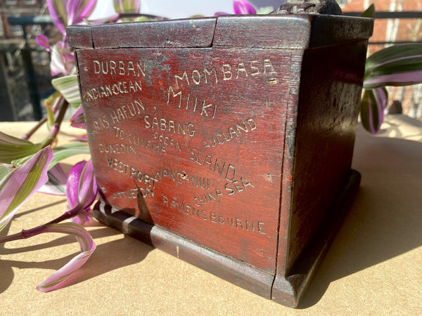 Antique 19th Century Sailor Folk Art Cigarette Ditty Box - Source Vintage