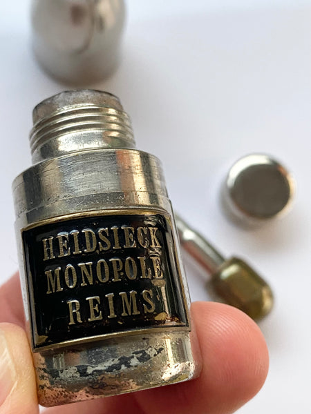 Antique 19th Century Novelty Writing Set In The Form Of A Champagne Bottle Heidsieck Monopole Champagne