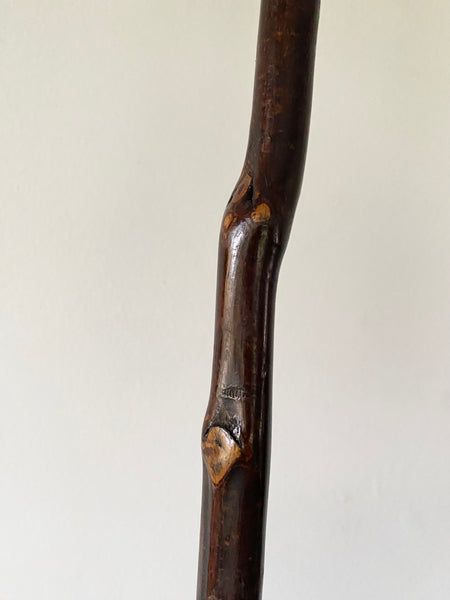 Antique Victorian Folk Art Walking Stick Carved Into The Form Of A Boot