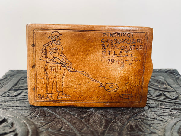 Folk Art Treen Case Relating To Britain’s First Ever Military Use Of A Bomb Squad With Local Yorkshire Interest