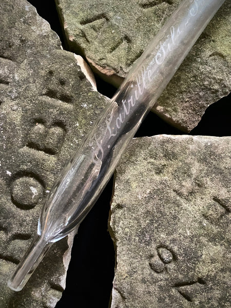 Antique Glass Wine Thief (Pipette à Vin) Engraved “J. Latrille Fils – Bordeaux” c.1890–1930