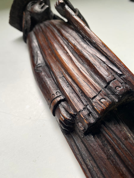 *RESERVED FOR STEVEN* Rare Antique 16th-17th Century Carved Puritan Figure