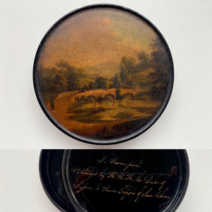 Extremely Rare Antique 19th Century Hand-painted Snuff Box By S.Raven For Some Esteemed Royal Patronage