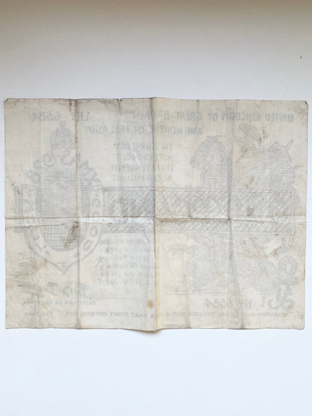 Antique 1928 UK Novelty £1 Christmas Note Humorous Oversized Ephemera