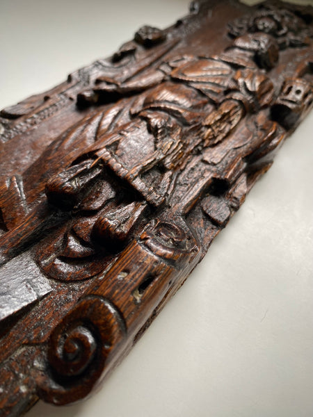 Rare Antique 16th Century Oak Carving Of Justice Dated 1581