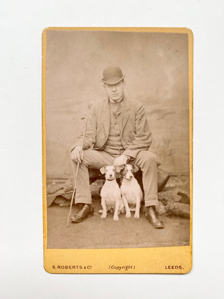 *RESERVED* Rare Collection Of 8 Antique Victorian CDVs Prize Winning Dog Portraits Some With Handwritten Provenance To Back