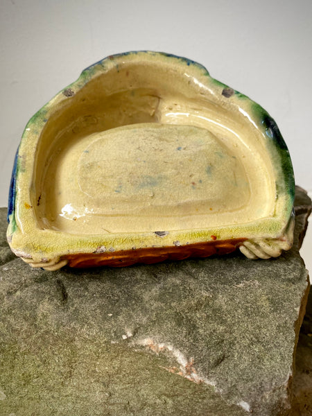 Antique 19th Century Ceramic Tip Tray In The Form Of A Fisherman