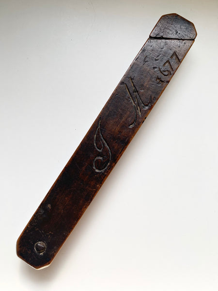 Rare Antique 17th Century Treen Quill Pen Case Initialled & Dated 1677
