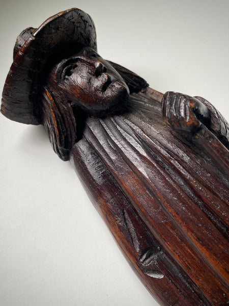 *RESERVED FOR STEVEN* Rare Antique 16th-17th Century Carved Puritan Figure