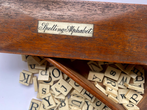Antique Victorian Double Sided  Spelling Set c.1850s - Source Vintage