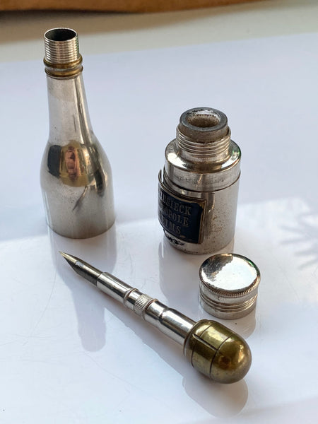 Antique 19th Century Novelty Writing Set In The Form Of A Champagne Bottle Heidsieck Monopole Champagne