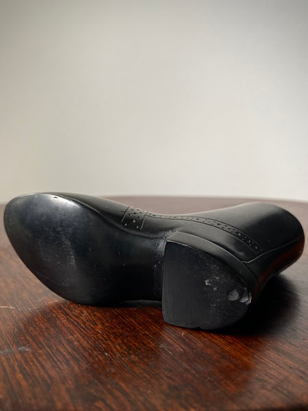 Charming Antique 19th Century Folk Art Carved Cannel Coal Boot Ornament
