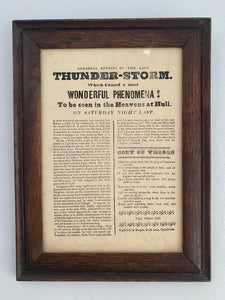 Rare Antique 19th Century Broadside Describing A Terrifying Event Over Hull