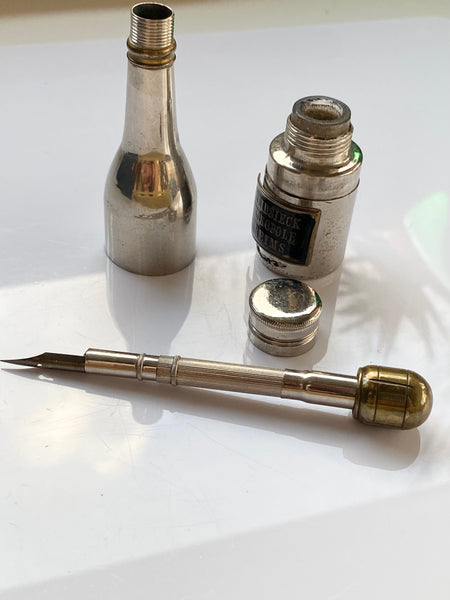 Antique 19th Century Novelty Writing Set In The Form Of A Champagne Bottle Heidsieck Monopole Champagne