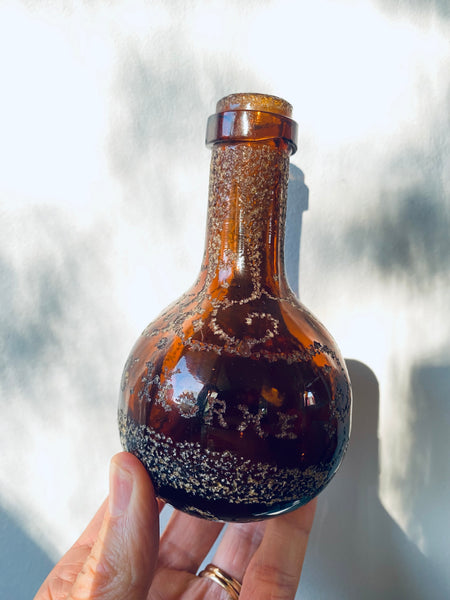 *RESERVED* Antique 19th Century Folk Art Stippled Love Token Bottle Named & Dated 1891