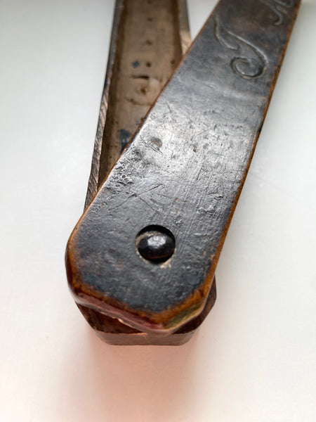 Rare Antique 17th Century Treen Quill Pen Case Initialled & Dated 1677