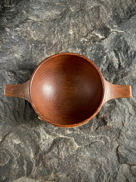 Curious 19th C. Treen Quaich & Period Label Stating From Roof Of Cardinal Beaton’s House, Cowgate, Edinburgh