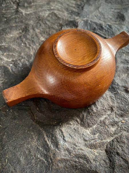 Curious 19th C. Treen Quaich & Period Label Stating From Roof Of Cardinal Beaton’s House, Cowgate, Edinburgh