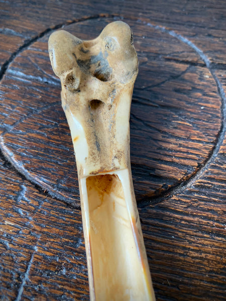 Antique Early 19th Century Named & Dated 1824 Folk Art Bone Apple Corer Love Token
