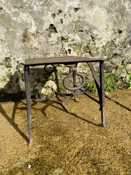 Charming Antique Primitive Blacksmith Made Wrought Iron Footman c.1800 - Source Vintage