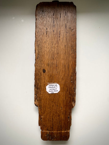 Rare Antique 16th Century Oak Carving Of Justice Dated 1581