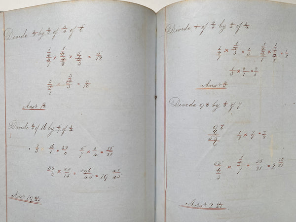 Collection Of Antique Penmanship Calligraphy Practice Mathematics Book By Charles Salter Dated 1852