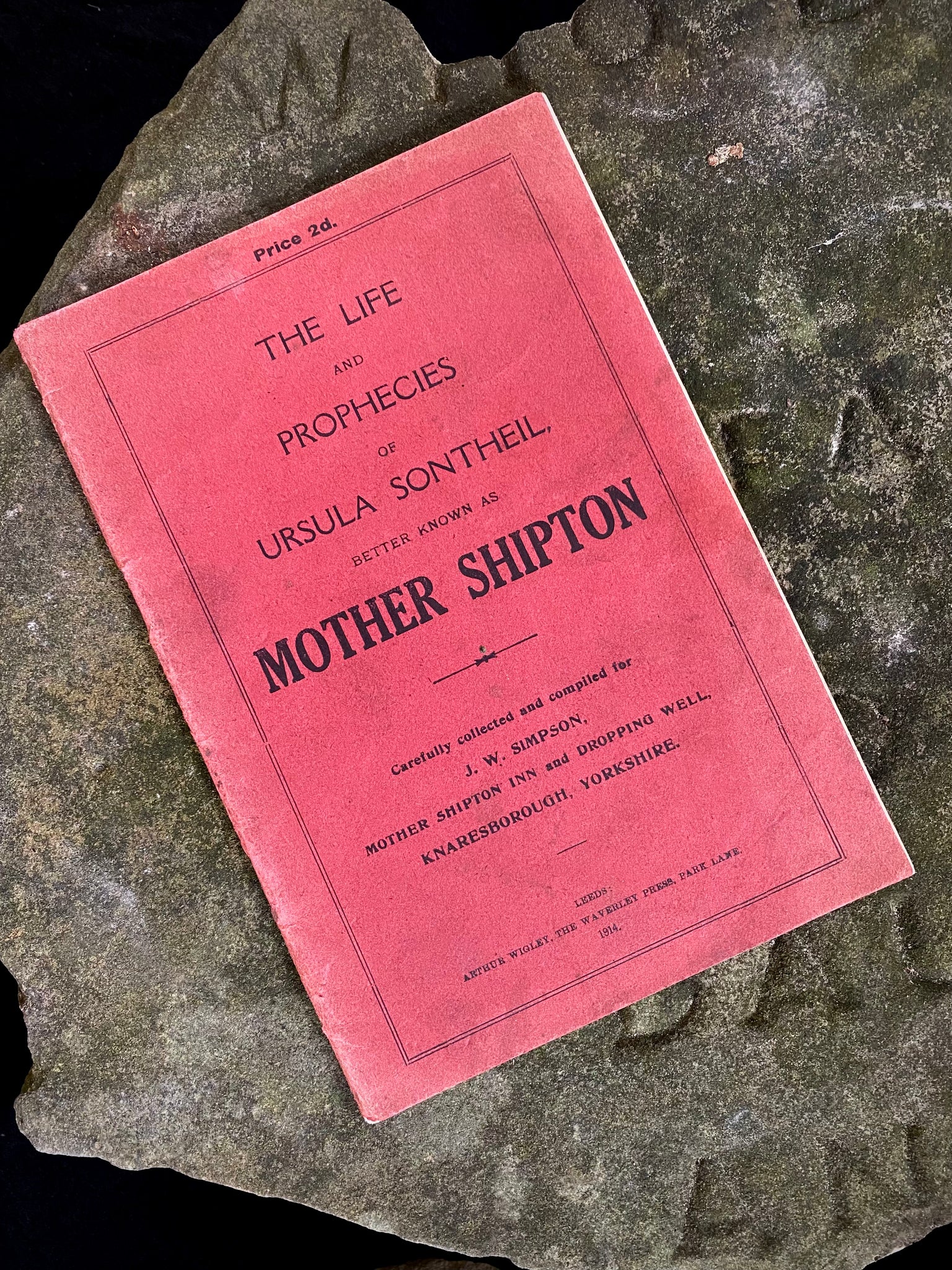 Antique Early 20th Century Mother Shipton’s Cave & Dropping Well Souvenir Visitor Booklet ‘The Life and Prophecies of Ursula Sontheil, Better Known as Mother Shipton’ 1914