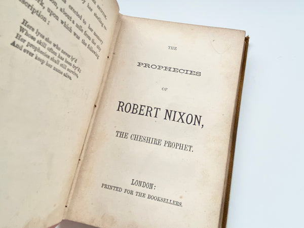 Scarce Antique Prophecies Of Mother Shipton, Robert Nixon & Martha The Gipsy Book 1866 - Source Vintage