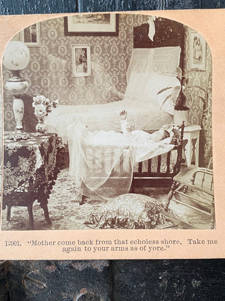 Antique Victorian Spiritualism Stereoview Photograph ‘Mothers Ghost’ c.1899