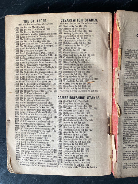 Antique 19th Century Horse Racing Form Book Dated 1885 - Source Vintage