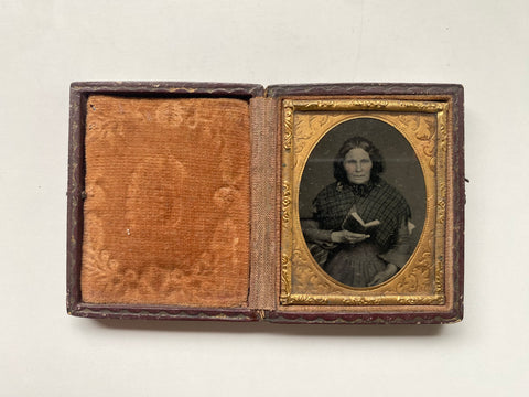 Antique Victorian Ambrotype Of Woman