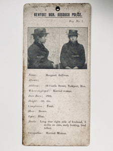 Rare Habitual Drunkard Card Issued By Newport Borough Police 1903