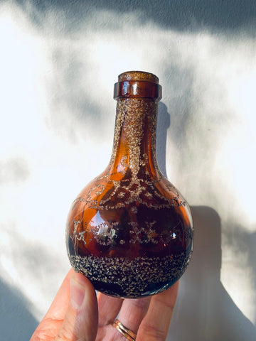 *RESERVED* Antique 19th Century Folk Art Stippled Love Token Bottle Named & Dated 1891