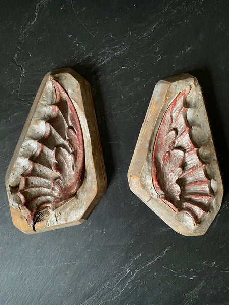 Rare Set Antique 19th Century Architectural Pattern Moulds Of A Gargoyle And Wings - Source Vintage