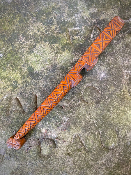 Handsome Antique Carved Treen Knitting Sheath c.1800