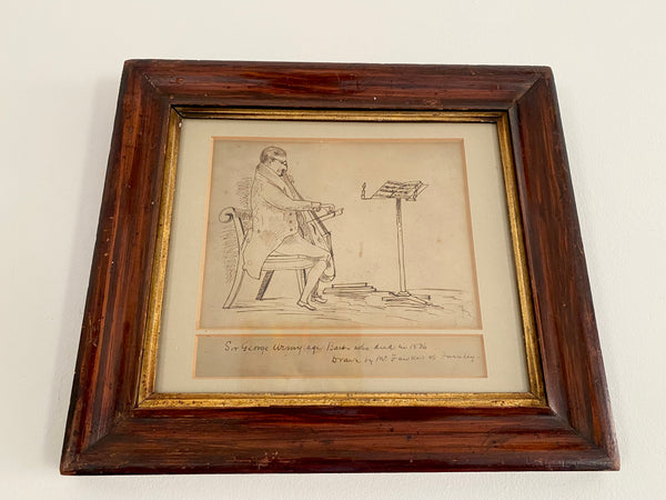 Rare Antique 18th-19th Century Drawing Of Sir George Armytage By Walter Fawkes A Descendant Of Guy Fawkes