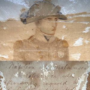 Rare Early 19th Century Engraver’s Proof Of Napoleon At Malmaison On Silk, After Jean-Baptiste Isabey, Engraved By Charles-Louis Lingée And Finished By Richard Cooper c. 1802–1804