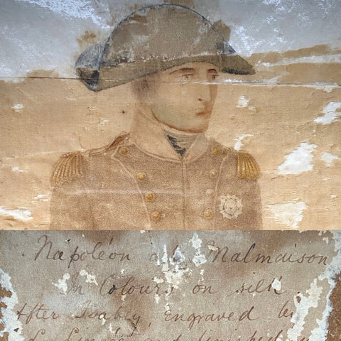 Rare Early 19th Century Engraver’s Proof Of Napoleon At Malmaison On Silk, After Jean-Baptiste Isabey, Engraved By Charles-Louis Lingée And Finished By Richard Cooper c. 1802–1804