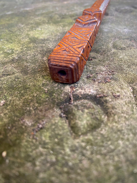 Handsome Antique Carved Treen Knitting Sheath c.1800