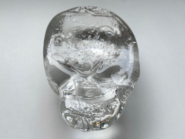 Curious Early 1900s End Of Day Glass Baby Face Death Mask