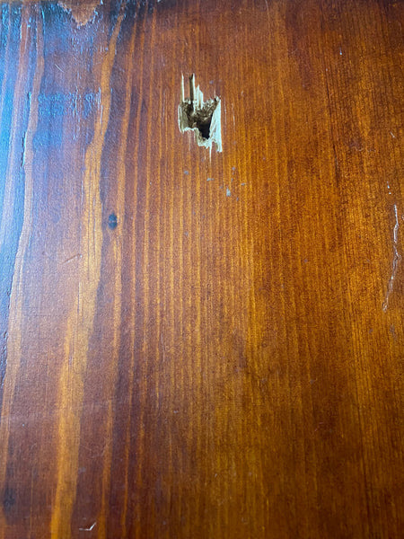 A Door Panel With Bullet Holes & Police Forensic Evidence Markers Recovered From A Crime Scene