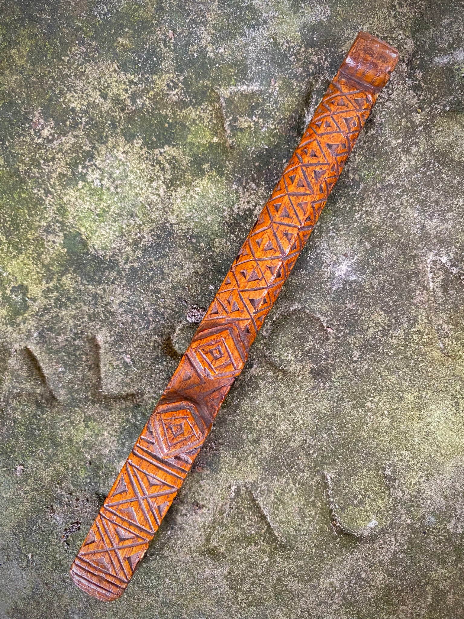 Handsome Antique Carved Treen Knitting Sheath c.1800