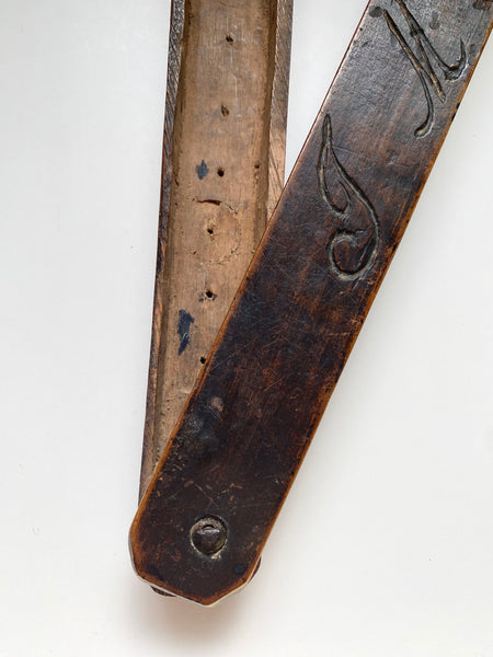 Rare Antique 17th Century Treen Quill Pen Case Initialled & Dated 1677