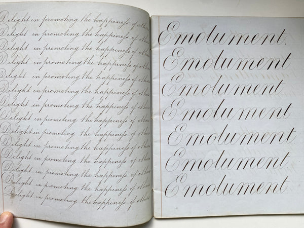 Collection Of Antique Penmanship Calligraphy Practice By Charles Salter Dated 1853