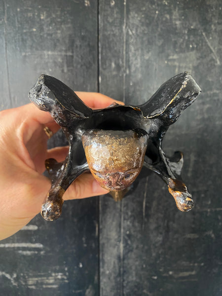 Antique 19th Century Folk Art Vertebrae Depicting The Methodist Preacher John Wesley