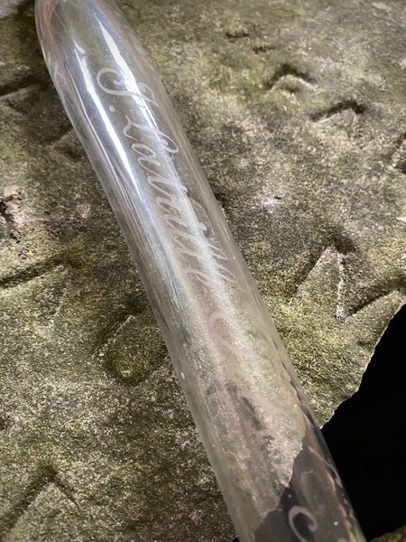 Antique Glass Wine Thief (Pipette à Vin) Engraved “J. Latrille Fils – Bordeaux” c.1890–1930