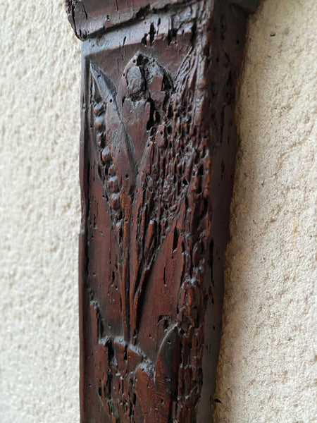 Antique 17th Century Carved Panel Depicting The ‘Green Man’