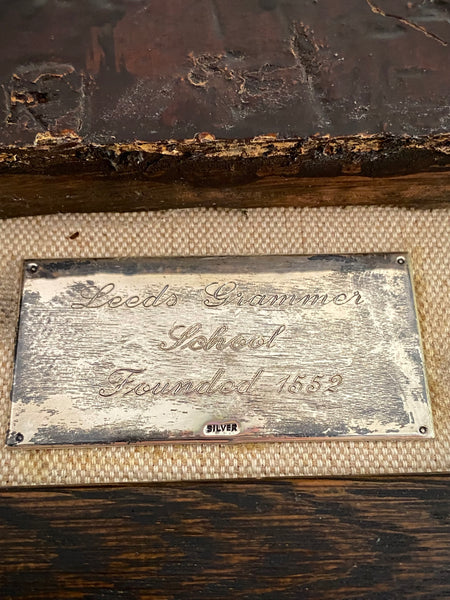 Rare Late 19th-Early 20th Century Heavily Graffitied Section Of A Leeds Grammar School Desk Founded 1552