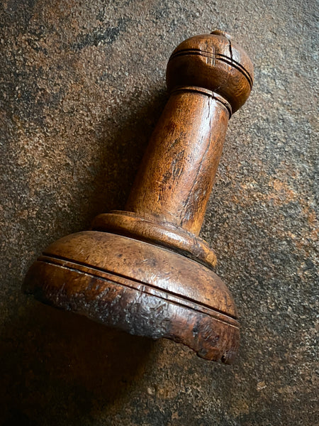 Rare Large Antique Late 17th - Early 18th Century Carved Walnut Ecclesiastical Stamp - Source Vintage