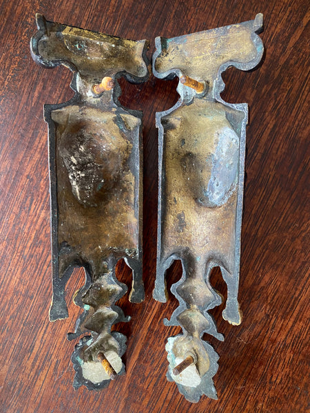 Pair Bronze Regency Wall Brackets With Original Screws & Paint c.1810-20